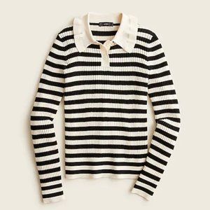 NWT J. Crew Ruffle-collar ribbed merino wool sweater